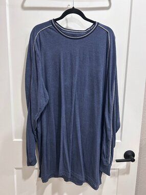 The Foundry Supply Co Young Mens 2XLT Blue Long Sleeve Shirt Gray Trim